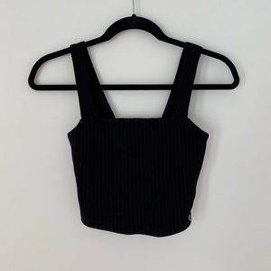 AE | black cropped square neck tank